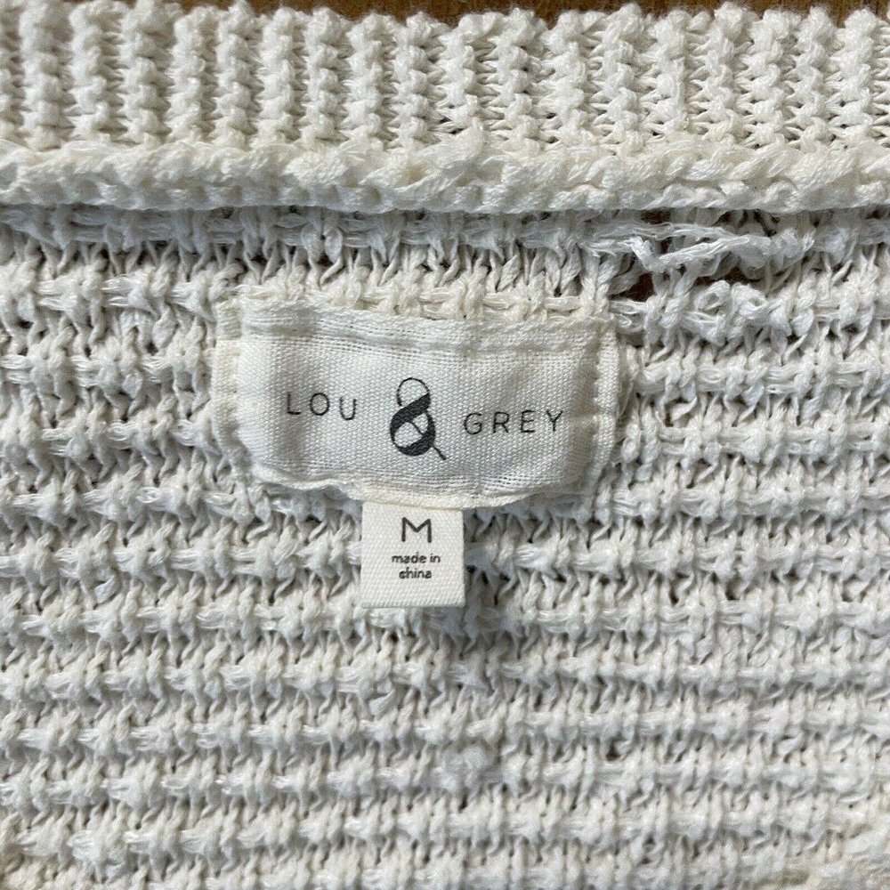 womens lou and grey knit top beige fringe size medium m beach vacation - Picture 6 of 7